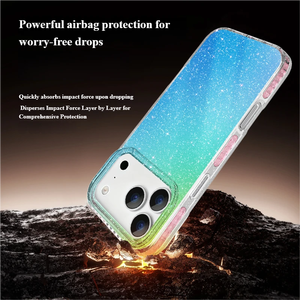 Funda Holográfica con Efecto Blue-ray IMD para <span class=keywords><strong>iPhone</strong></span> 17 16 15 Pro Max, Cubierta con Degradado de Estrellas y Brillo, Superficie Lisa - Product Image 5