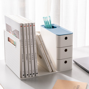 Lihe 935 Multi Purpose Bookend <b>Drawer</b> Desktop Organizer Office <b>File</b> Folder Shelf Student Study Room Dormitory - Product Image 2