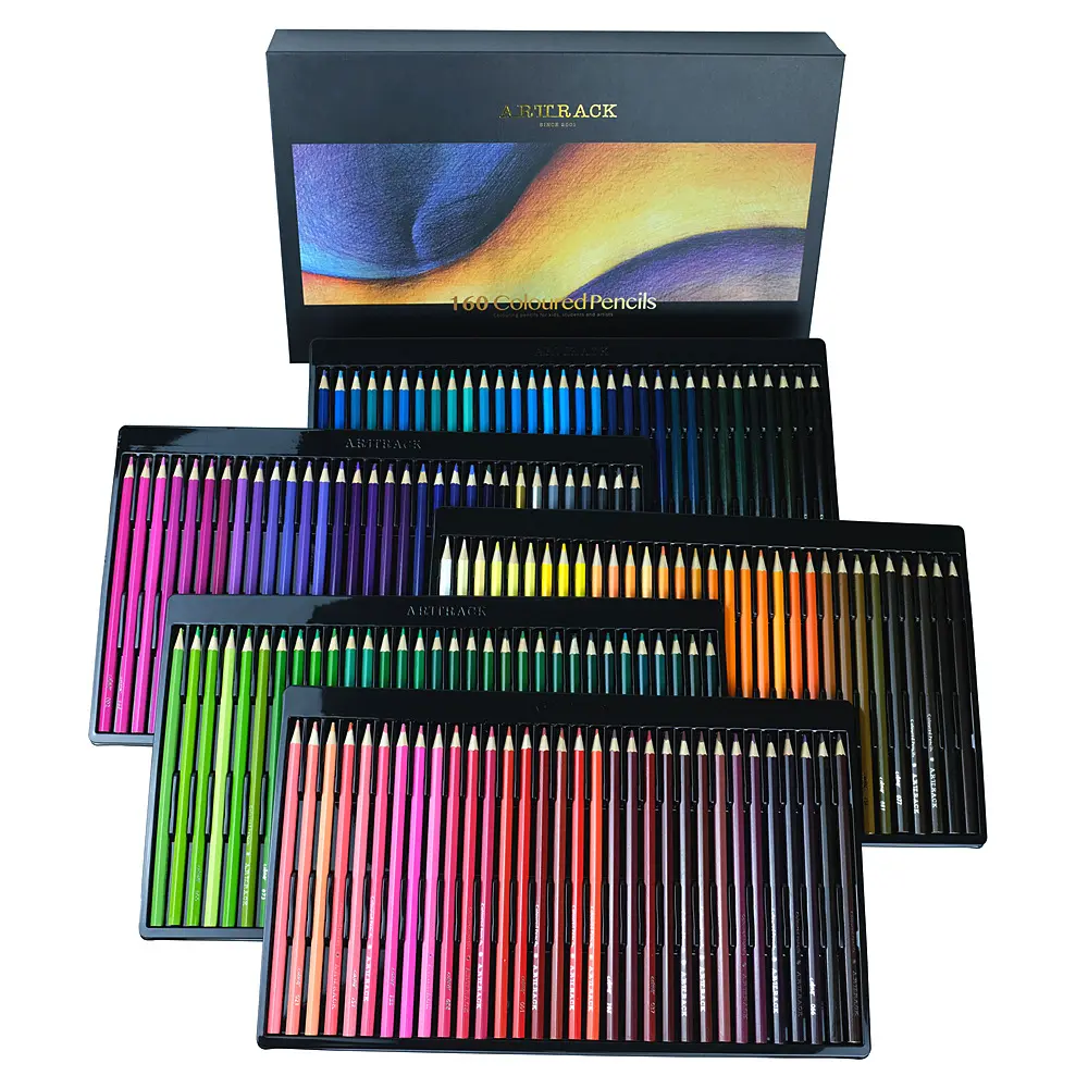 Juego de lápices de colores al óleo, conjunto de lápices de colores profesionales, máximo de 160 colores, para pintar bocetos, madera