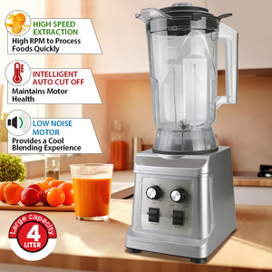 Mixeur Commercial 4L 5L à Moteur Haute Vitesse Multifonctionnel avec Protection Anti-éclaboussures Argent Rouge - Product Image 3