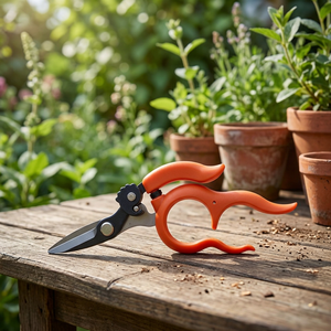 Ciseaux à fleurs, manche en plastique, cisailles de jardinage à lame coupante, avec poignée antidérapante, lame en acier SK-5 de 4 1/2'' pour l'élagage et l'entretien des jardins - Product Image 3