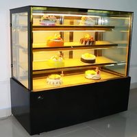 Pendingin Freezer 4 lapisan kaca etalase roti, tampilan kaca empat sisi atas meja pendingin