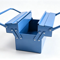 Boîte à outils cantilever en aluminium multi-plateaux pliable, étanche, avec système de verrouillage automatique, 3 compartiments, personnalisable, pour extérieur, portable