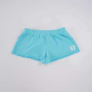 Pantalones Cortos Mini de Cintura Baja con Estampado de Letras Estilo Urbano Americano, Borde Deshilachado, Elásticos, Versátiles, Color Verde Menta, para Chicas Modernas - Product Image 6