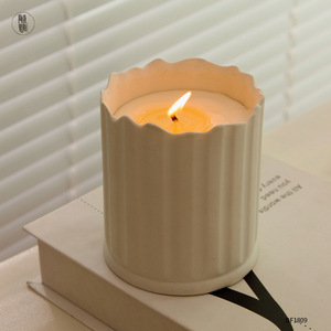 Vaso de cerámica creativo transfronterizo para velas, recipiente cilíndrico perfumado, personalizable para regalo o uso comercial - Product Image 2