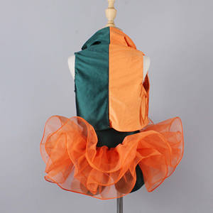 Justaucorps de danse en spandex vert forêt, <span class=keywords><strong>costume</strong></span> de danse jazz en tricot orange, veste deux pièces, performance sur scène, vêtements de danse jazz - Product Image 5