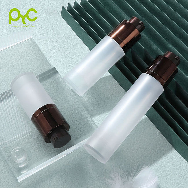 Hot Sale 15ml 30ml 50ml Orange Cap Airless PP Bottle Frosted Spray Bottle Face Wash Cream Plastic Bottle