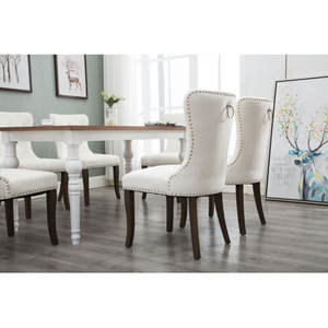 Modern Solid Wood Upholstered <b>Dining</b> <b>Chairs</b> for Home Furniture 2 Pieces - Product Image 6