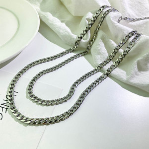 Mwsc — collier Hip Hop pour hommes et femmes, chaîne épaisse, en acier inoxydable, <span class=keywords><strong>personnalisée</strong></span>, 6mm de largeur - Product Image 5