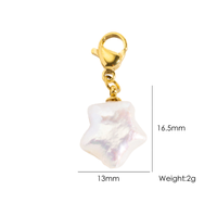Breloques Bohèmes Détachables en Acier Inoxydable Plaqué Or 18 carats PVD avec Améthyste et Perles d'Imitation pour Fournitures de Bijoux