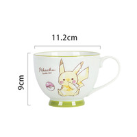 Mug à café en céramique Pikachu Pokémon, tasse à eau mignonne de dessin animé avec grande poignée pour la maison