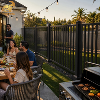 Valla de Jardín de Aluminio Soldado Tipo Australiano, Paneles de Cercado Metálico con Recubrimiento en Polvo de Parte Superior Plana para Seguridad Residencial en Patios Traseros, Personalizable