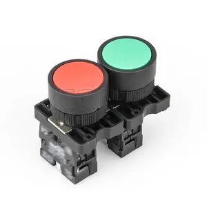 Interruptor momentâneo de botão de plástico, interruptor verde xb2 de 22mm xb2-ba31 redefinir
