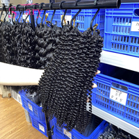 Extensions de cheveux humains vierges bouclés birmans doublement étirés, tresses au crochet Miracle Knots, 100 % cheveux humains non traités, pré-bouclées