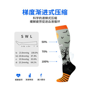 Baleine 2025 Halloween tête <span class=keywords><strong>de</strong></span> citrouille Compression mignon drôle bas professionnel course <span class=keywords><strong>Ski</strong></span> sport <span class=keywords><strong>chaussettes</strong></span> pour hommes et femmes - Product Image 3