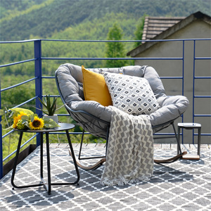 Sedia a dondolo da esterno/interno con cuscino, poltrona lounge <span class=keywords><strong>per</strong></span> patio e balcone, comoda poltrona relax <span class=keywords><strong>per</strong></span> casa e <span class=keywords><strong>giardino</strong></span> - Product Image 3