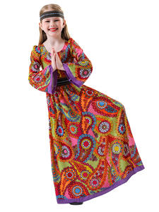 Costume de cosplay rétro années 60-70 pour femmes, thème hippie disco fleuri, paix et amour, pour fête de Purim, Halloween, <span class=keywords><strong>déguisement</strong></span> pour enfants - Product Image 4
