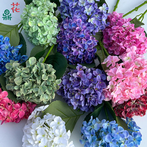 Fleurs artificielles en soie Anna Hydrangea pour décoration de mariage, accessoires muraux floraux - Product Image 3