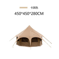 Tente de camping octogonale de luxe, style yourte, quatre saisons, double étage, une chambre, grande protection contre la pluie et le soleil, trou pour poêle