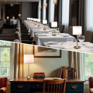 Lámpara de Mesa LED de Tela con Altura Ajustable de 30-40 cm, Bombilla de 3000-6000 K, Pantalla de Terciopelo para Decoración de Restaurantes y Bodas - Product Image 5