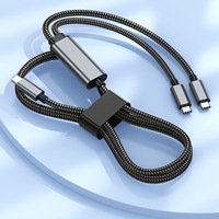 2-in-1 Typ-C zu Typ-C 100W 5A Schnellladekabel aus Reinkupfer und Nylon für Mobiltelefone, Autos und Drucker