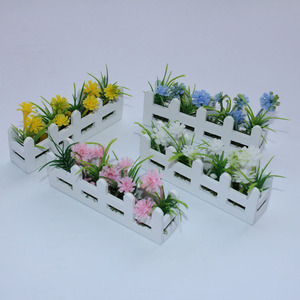 Miniature <strong>Fence</strong> Flower Set Miniature <strong>Fence</strong> Potted Plant Home Decoration Photo Props Model Dollhouse Garden Decor - Product Image 2