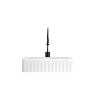 Vasque de comptoir en céramique à rayures carrées en titane italien A313, lavabo simple sans trous - Product Image 4