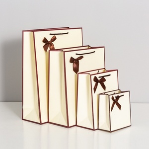 Custom Eco-Friendly Red and White Bowknot Cardboard Paper Bags with Digital Printing for <b>Small</b> Businesses and Lover <b>Gifts</b> - Product Image 5