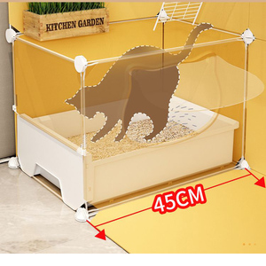 Gabbie per gatti per interni per uso domestico casa soggiorno balcone recinzione per animali domestici con lettiera per wc Cat Villa Pet Cage - Product Image 2