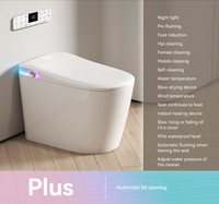 WC intelligent pour hôtel ou salle de bain, avec bidet intégré, eau froide et chaude, capteur de lavage et chasse d'eau