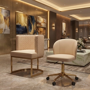 Moderna Sedia da <span class=keywords><strong>Ufficio</strong></span> di Lusso con Sollevamento, Telaio in Acciaio Inossidabile, Altezza Regolabile, in Pelle, per Hotel e <span class=keywords><strong>Ufficio</strong></span> Domestico - Product Image 3