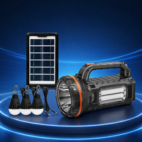 Système d'éclairage solaire domestique EP-8801 avec 3 ampoules LED, batterie externe 6000 mAh, haut-parleur Bluetooth, radio FM et chargeur USB pour téléphone