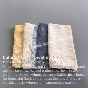 Paños de Limpieza Industriales de Algodón 100% de Colores, Confiabilidad Verificada para el Cuidado del Sistema de Taller - Product Image 2