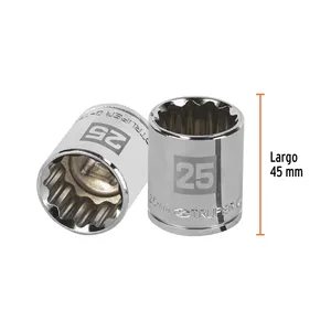 BOX 6 Douille 25 mm, 12 points, entraînement 1/2 po, TRUPER - Product Image 3