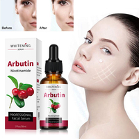 Alpha Arbutin complexe de sérum pour le visage avec de l'acide hyaluronique et des peptides améliore la clarté et la texture de la peau