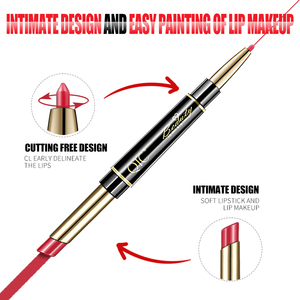 Rouge à lèvres mat imperméable avec 14 couleurs Hot Double Head 2 en 1 Rouge à lèvres et stylo Lip Liner - Product Image 3