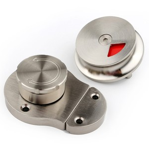 Loquet de porte en acier inoxydable 304, type plat, surface brossée, ensemble de deux pièces pour quincaillerie de cloison de toilettes - Product Image 2