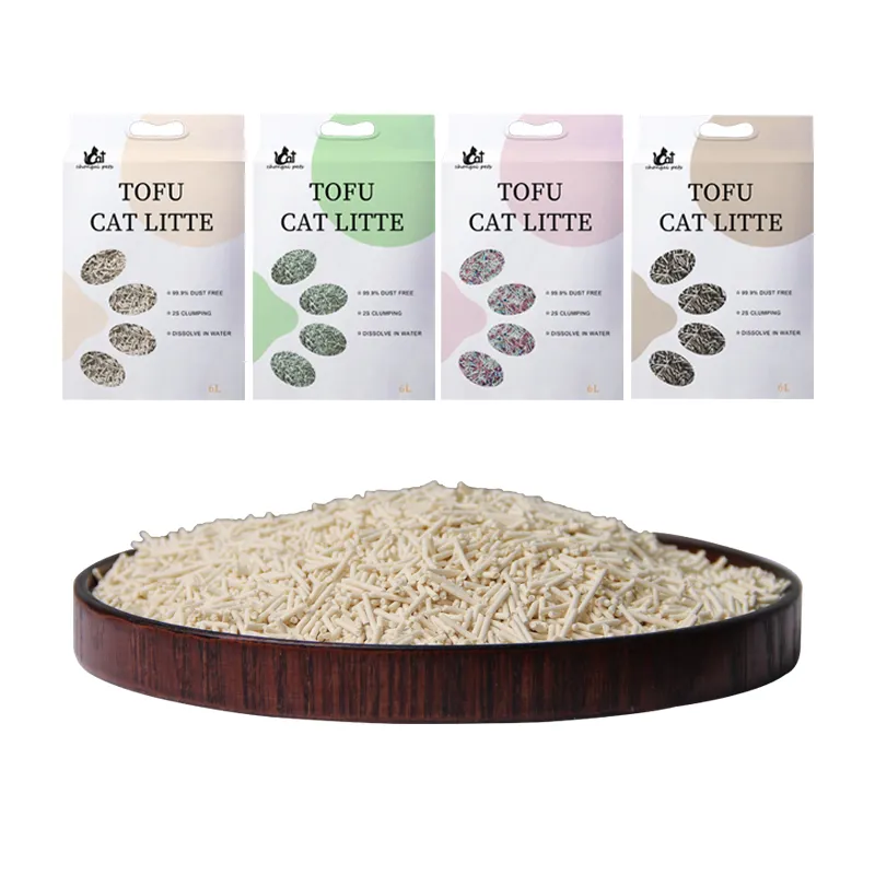 Eco friendly natural material biodegradable odor control deodorized tofu cat litter sand