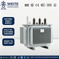 Transformateur immergé dans l'huile triphasé 100 kVA 480 kVA 10 kV 11 kV 415 V à bobinage en cuivre Dyn11 entièrement scellé CE pour distribution électrique