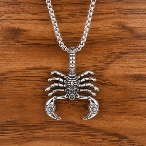 Collier à longue chaîne pour hommes, hip hop, <span class=keywords><strong>scorpion</strong></span>, pendentifs couleur argent, punk <span class=keywords><strong>rock</strong></span>, cadeau de Noël - Product Image 5