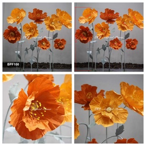 Offre Spéciale : Ensemble Personnalisable de Grandes Fleurs de Pavot Artificielles Réalistes en Soie pour Décoration de Mariage, Fêtes, Vitrines de Centres Commerciaux et Photos - Product Image 2
