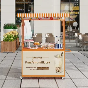 Outdoor Multi-function 4 Caster <b>Wheels</b> Food Cart <b>Small</b> Trolley Entrepreneurial Stall Night Market Commercial Street Snack Coffee - Product Image 3