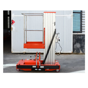 Elevador de aleación de aluminio de doble columna de 8 <span class=keywords><strong>metros</strong></span> <span class=keywords><strong>Escalera</strong></span> plegable eléctrica pequeña Plataforma de elevación móvil para interiores - Product Image 1