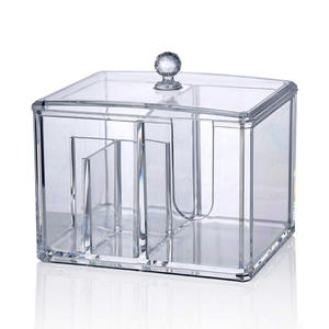 ऐक्रेलिक 4-ग्रिड डिजाइन कपास पैड और स्वैब धारक क्रिस्टल स्पष्ट वर्ग फ्लोसर बॉक्स इंजेक्शन तकनीक - Product Image 6