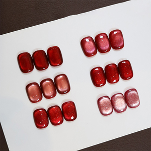 AILANUO Esmalte de Uñas de Gel Ojo de Gato Rojo de 6 Colores, Estilo Rojo Navidad, Esmalte de Uñas de Gel Ojo de Gato Profesional, Proveedor de Uñas Personalizadas ODM - Product Image 2