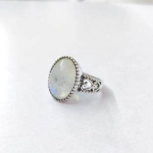 แหวนมูนสโตน เงินแท้ 925 แหวนพลอยมูนสโตน งานแฮนด์เมด คอลเลคชั่นแหวนสวย เครื่องประดับเงิน ราคาขายส่ง - Product Image 5
