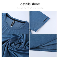 Logo OEM 165gsm 85% polyester 15% spandex t-shirt de course couleur unie évacuation de l'humidité t-shirt de sport col rond impression ample