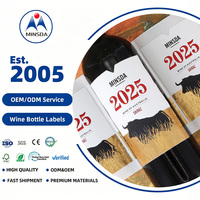 Etiqueta Personalizada Holográfica para Botellas de Vino, Impresión de Etiquetas Autoadhesivas Texturizadas, Papel con Lámina Dorada en Relieve para Botellas de Vino y Bebidas