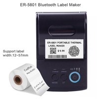 Printer Label Bluetooth USB Portabel 58mm, Cocok untuk Label Berbagai Lebar