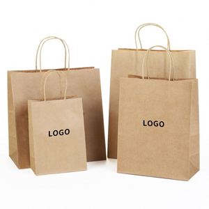 Sacs d'emballage alimentaire personnalisés pour l'emballage, sac en papier avec logo, sacs en papier alimentaire pour la livraison, sac en papier kraft brun personnalisé - Product Image 1